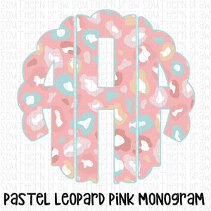 Pastel Leopard Pink Monogram