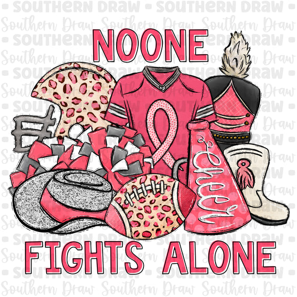 Noone fights alone- Pink out sports WITH drill team
