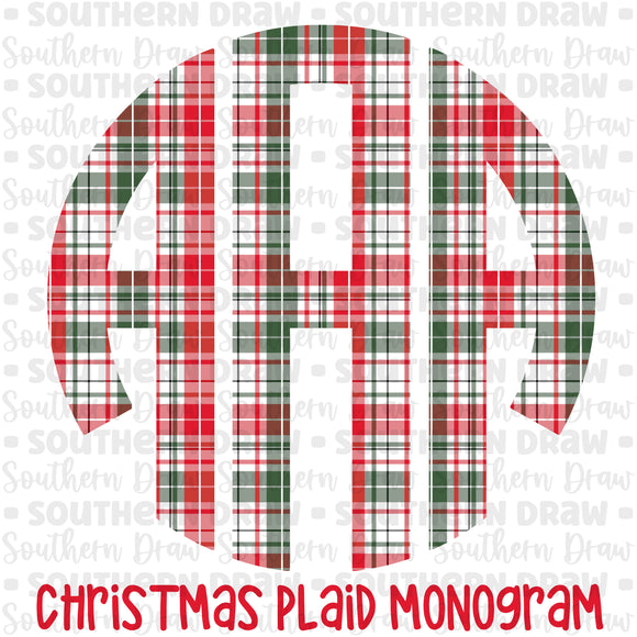 Boy's Christmas Plaid Monogram