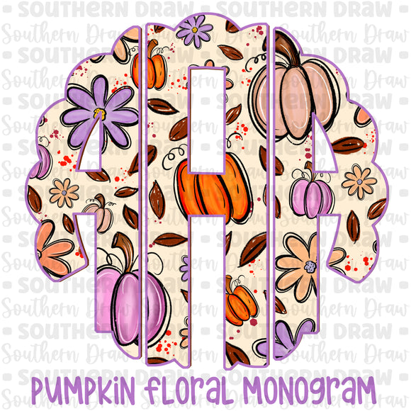 Pumpkin Floral Monogram