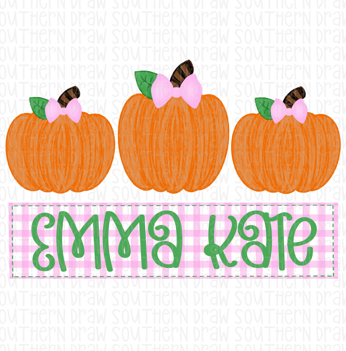 Pumpkin Trio Girl Southern Draw Digital Designs
