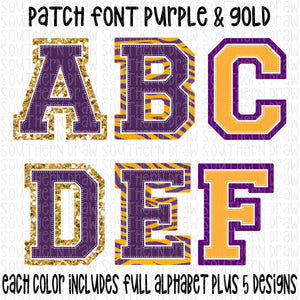 Patch Font Purple & Gold Bundle