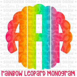 Rainbow Leopard Monogram