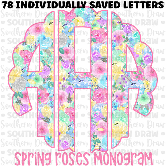 Spring Roses Monogram