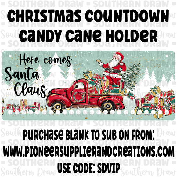 Santa Claus Countdown Candy Cane Holder