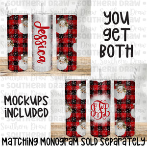 Plaid Leopard Santa Tumbler Bundle