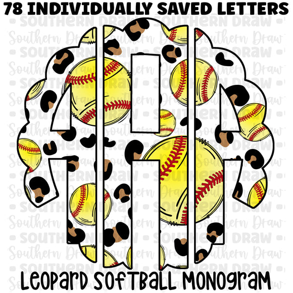 Leopard Softball Monogram