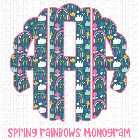 Spring Rainbows Monogram