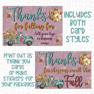 Fall Thank You Cards