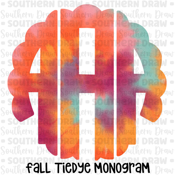 Fall Rainbow Tiedye Monogram