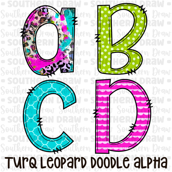 Turq Leopard Doodle Alpha