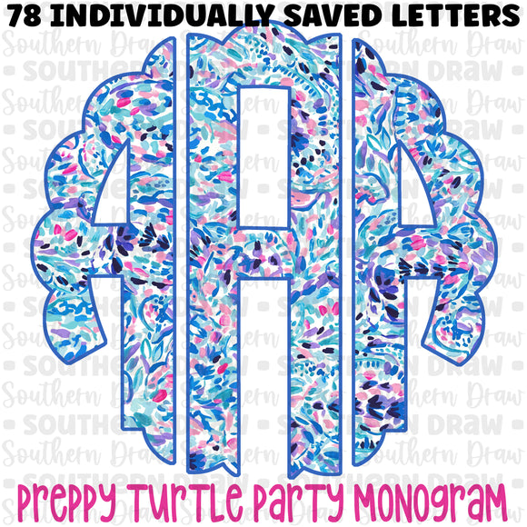 Preppy Turtle Party Monogram