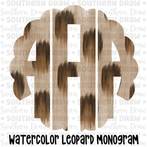 Watercolor Leopard Monogram