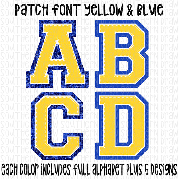 Patch Font Yellow & Blue Bundle