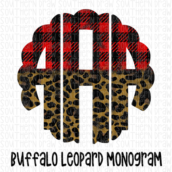 Buffalo Leopard Glitter Monogram