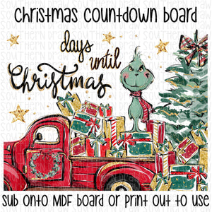 Grinch Christmas Countdown Board