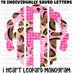 I heart leopard Monogram