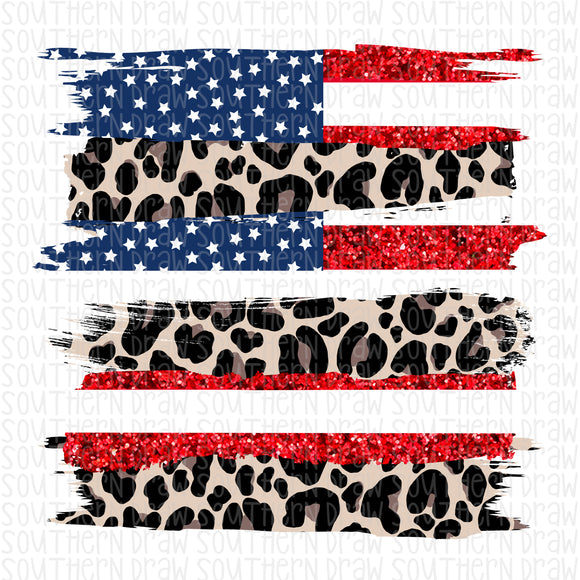 Leopard Glitter Flag