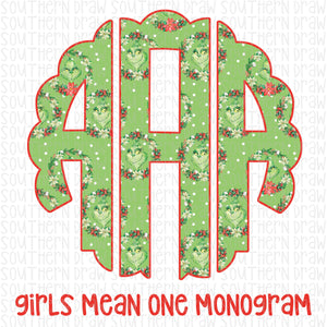 Girl's Mean One Monogram