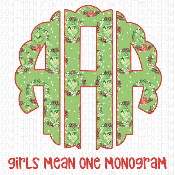 Girl's Mean One Monogram
