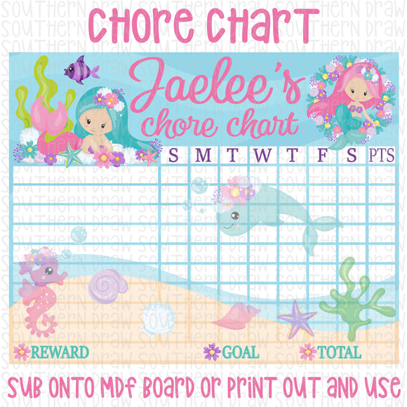 Mermaid Chore Chart