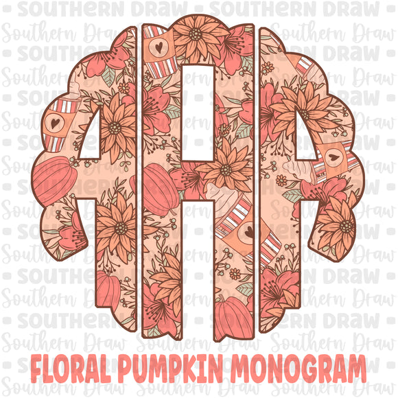 Floral Pumpkins Monogram