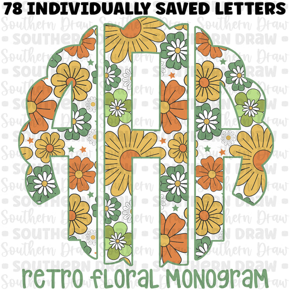 Retro Floral Monogram