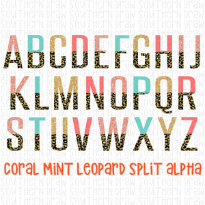 Coral Mint Leopard Split Alpha