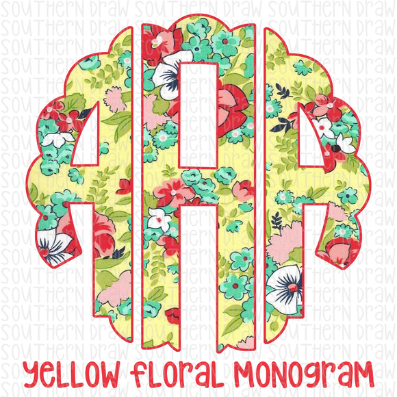 Yellow Floral Monogram