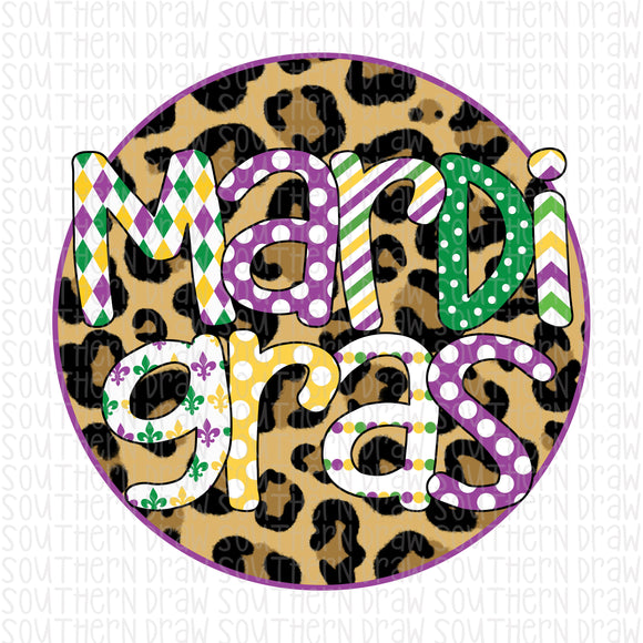 Mardi Gras Leopard Circle