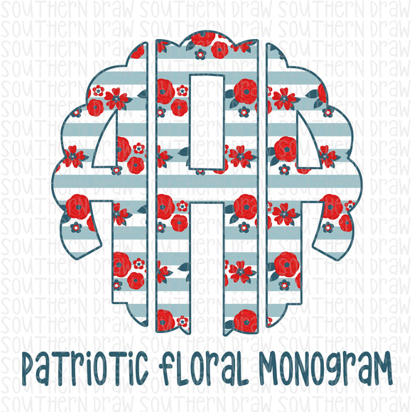 Patriotic Floral Monogram