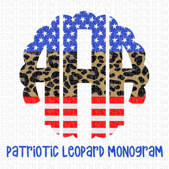 Patriotic Leopard Monogram