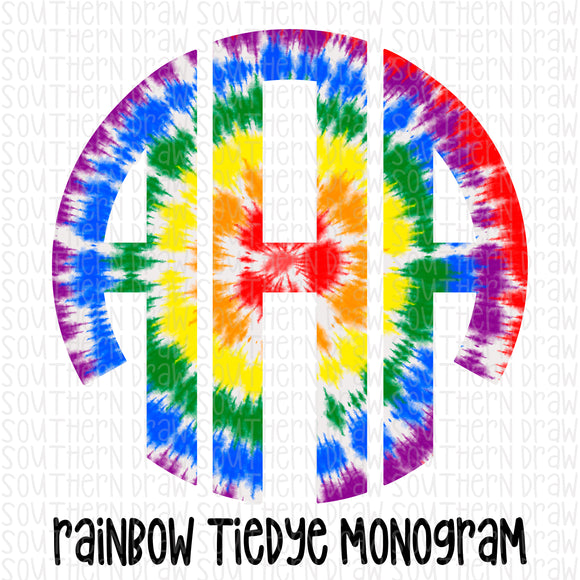 Rainbow Tie Dye Monogram