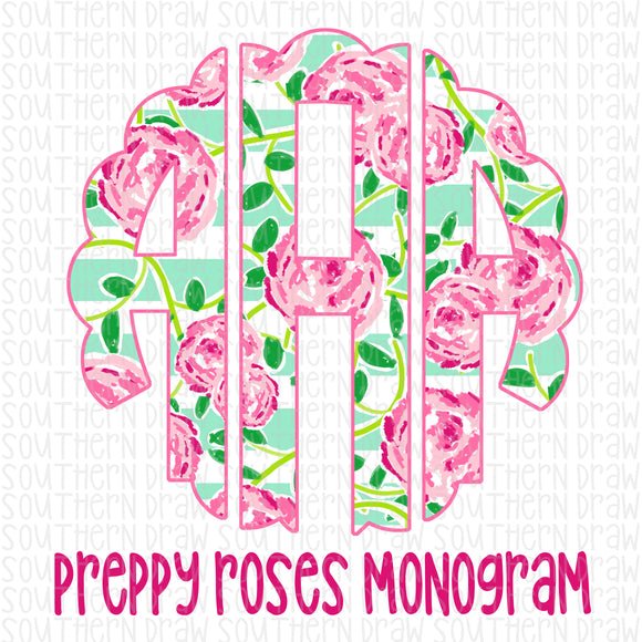 Preppy Roses Monogram