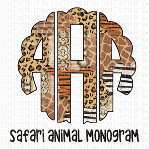 Safari Animal Monogram