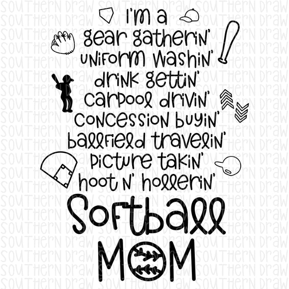 Softball Mom Saying
