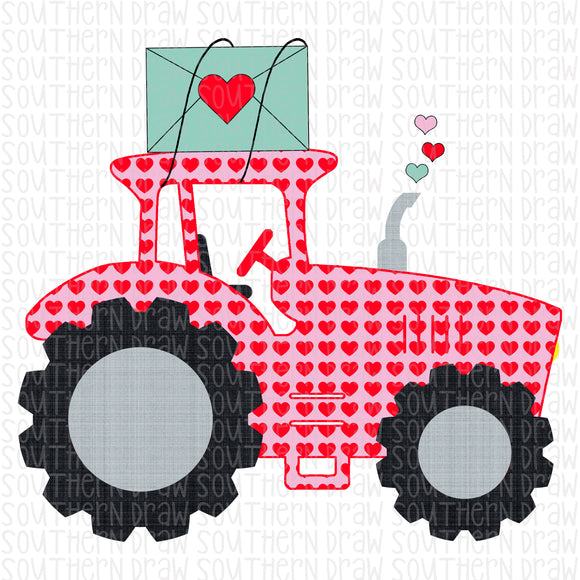Girl's Valentine Tractor