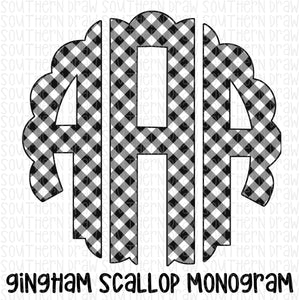 Gingham Scallop Monogram