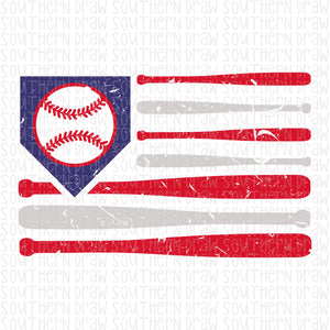 Patriotic Baseball Flag
