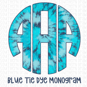 Blue Tie Dye Monogram