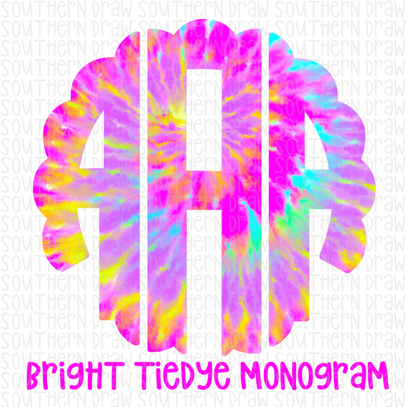 Bright Tie Dye Monogram