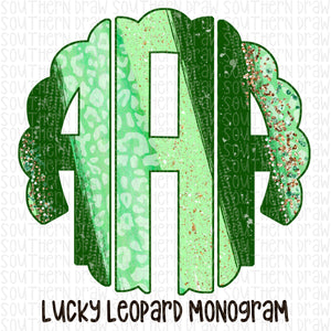 Lucky Leopard Brushstroke Monogram