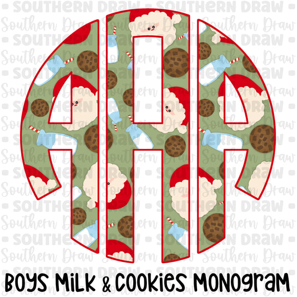 Boy’s Milk & Cookies Monogram