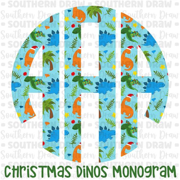 Christmas Dinos Monogram