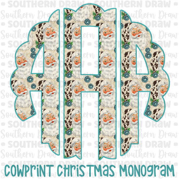 Cowprint Christmas Monogram