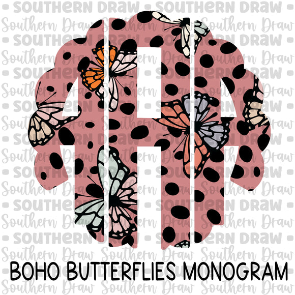 Boho Butterflies Monogram
