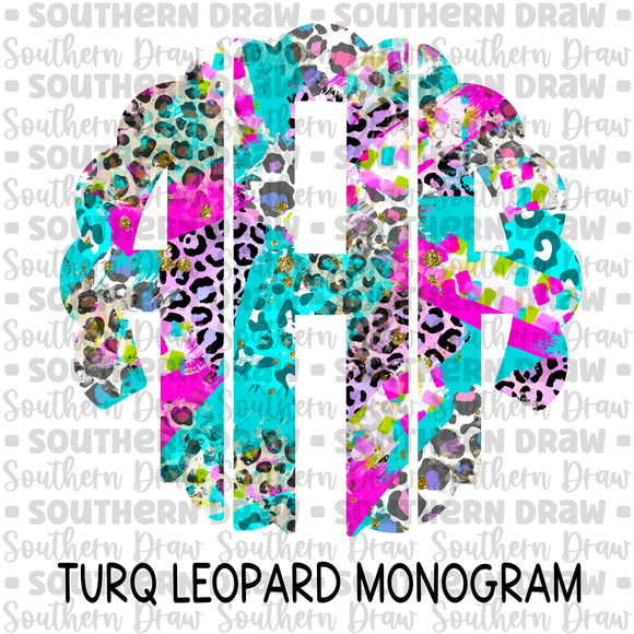 Turq Leopard Monogram
