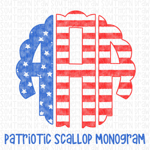 Patriotic Scallop Monogram